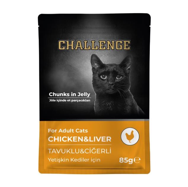 Challenge Pouch Tavuklu Ciğerli Yetişkin Kedi Konservesi 85 GR | SRC: Barcode: 8690286595523